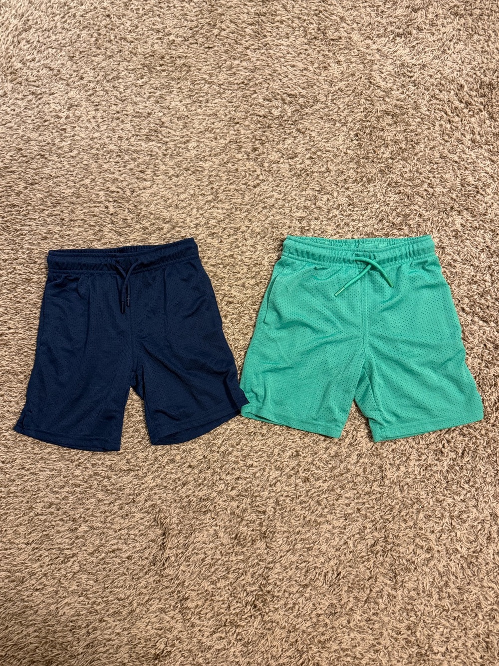 Athletic Works Kids Mesh Shorts in Navy and Green